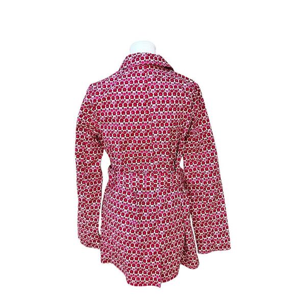 GAP Spring Tulips Pink Red Trench Coat Size Medium Coat - Picture 2 of 7